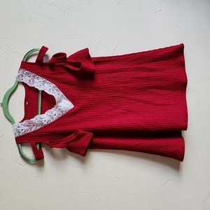 Lacey waffle weave shirt